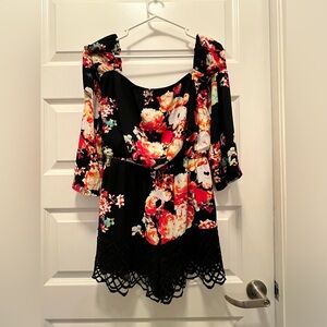 Floral romper shorts
